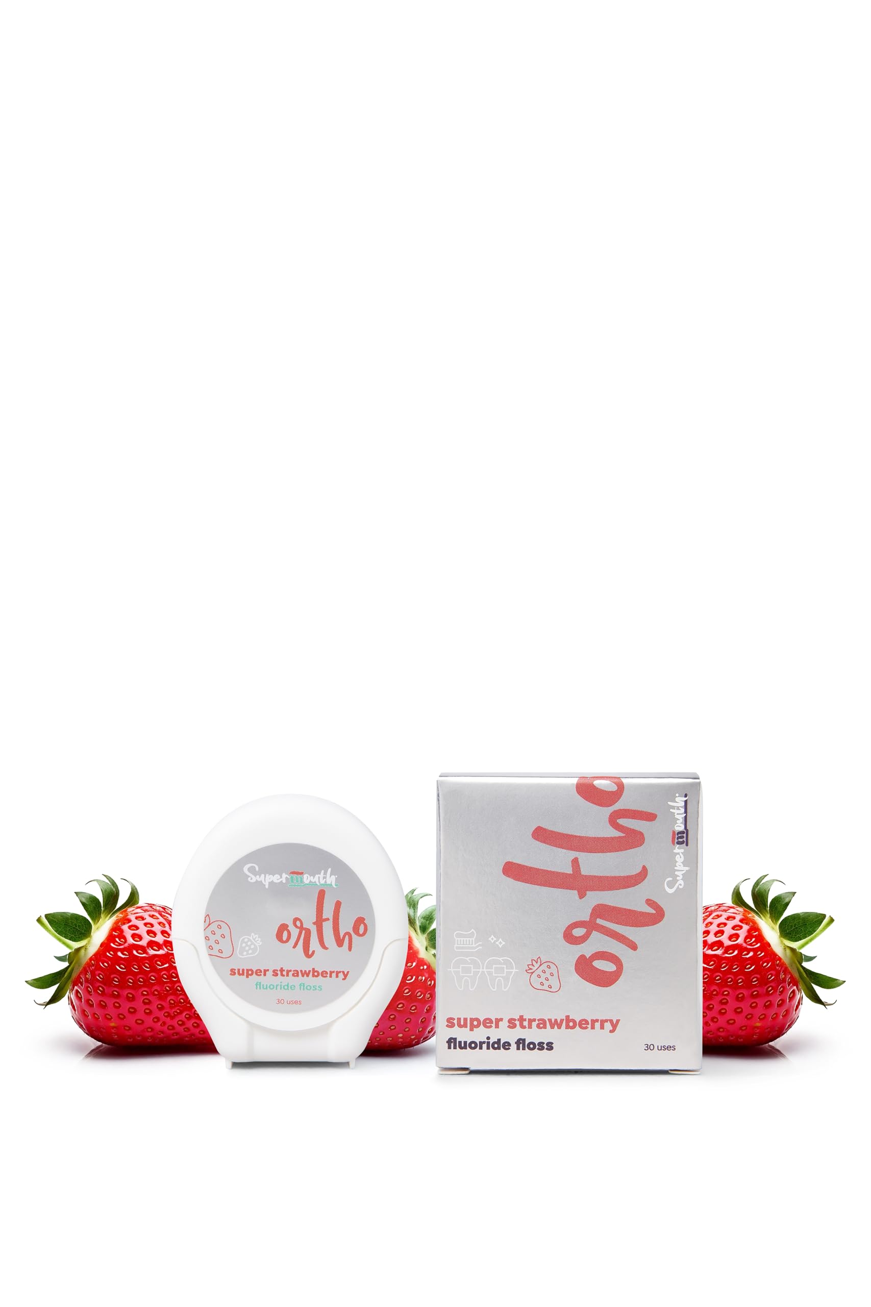 SuperMouth® Ortho Floss – Patented Expanding Floss Removes 40% More Plaque, Built-in Threader for Braces, Bridges & Implants, Fluoride,