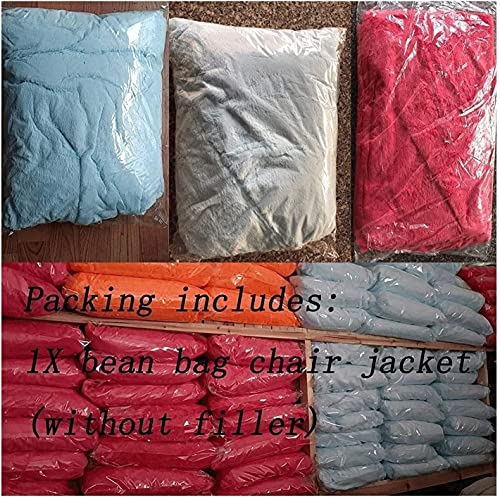 Ekwq 7Ft Bean Bag Chair Cover, Living Room Furniture Big Round Soft Fluffy(Only Cover, No Filler) Faux Fur Beanbag Lazy Sofa Bed Cover 183Cm Giant Fur Bean Bag Cover #TOP6