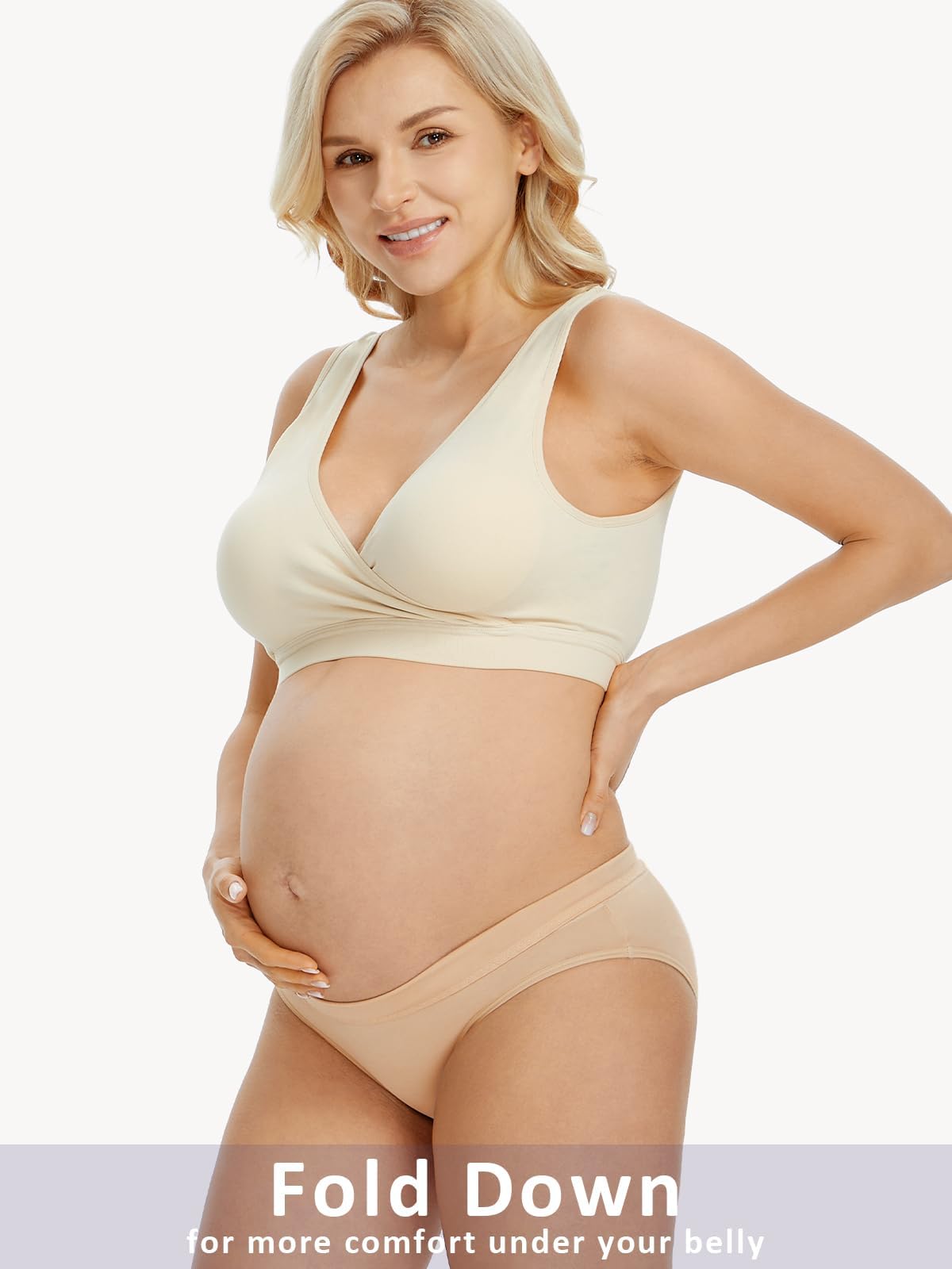Angelhood Womens Maternity Panties Foldable Maternity Underwear Under Bump Pregnancy Postpartum Brief Pack of 5, Multicoloured R, XX-Large 1