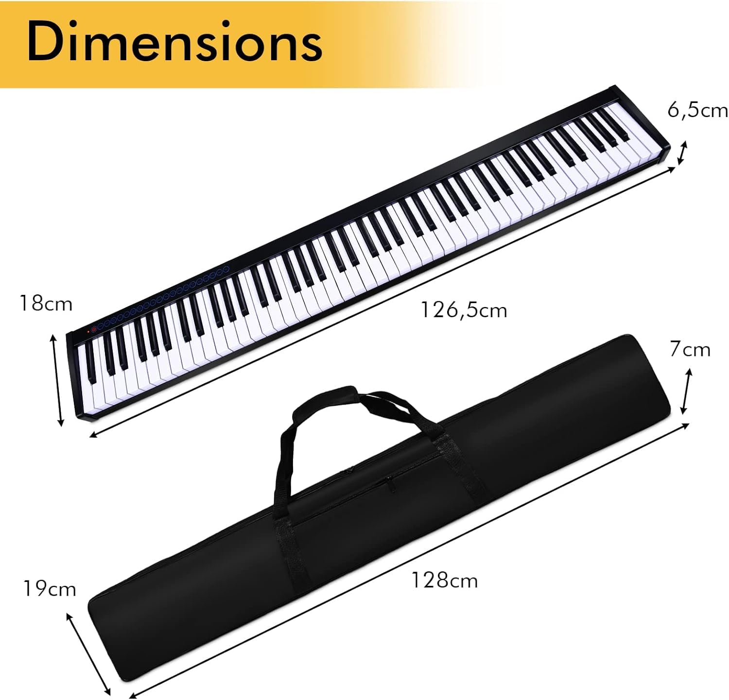 GOPLUS Piano Digital 88 Teclas Portátil, Piano Electrónico Teclado con Función MIDI Bluetooth, 128 Tonos, 128 Ritmos, Pedal y Bolsa de Transporte, Piano Multifuncional para Niños y Principiantes
