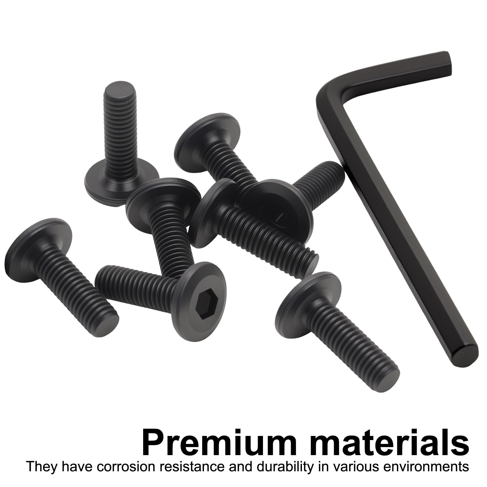 20 PzViti M5, Viti a Testa Svasata con Esagono Incassato, M5 x 16 mm Assortimento di Bulloni Viti a Brugola a Testa Piatta Nero per Macchine, con Chiave