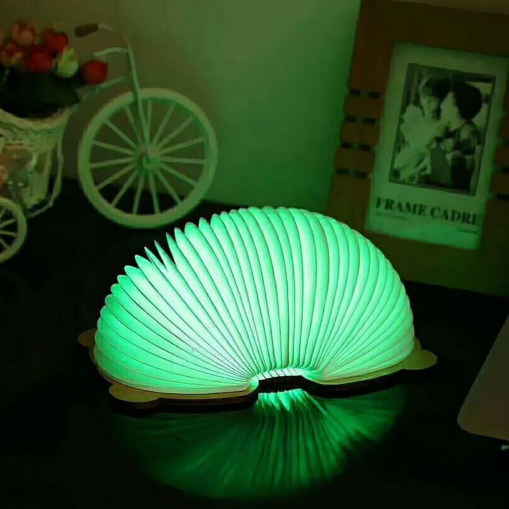 7xRicaricabile Pieghevole Libro Lampada Da Lettura USB Luce Marrone Scuro RGB - S