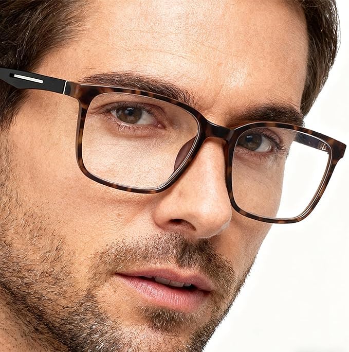 Image of BLUEMOKY Blue Light Reading Glasses for Men,Sport Square Frame Readers, Anti Glare Computer Glasses
