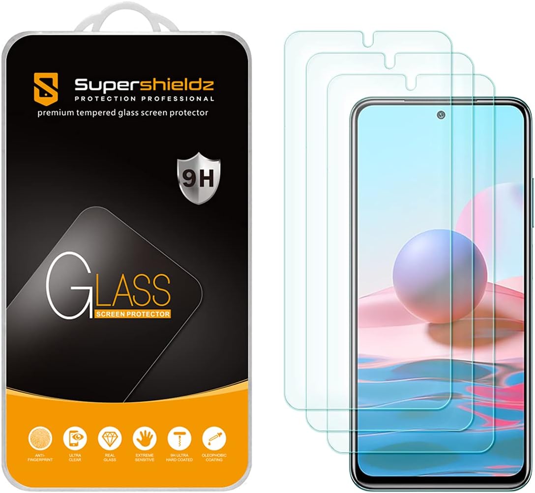 Supershieldz (3 Pack) Designed for Xiaomi Redmi Note 10 / Redmi Note 10s Tempered Glass Screen Protector, Anti Scratch, Bubble Free