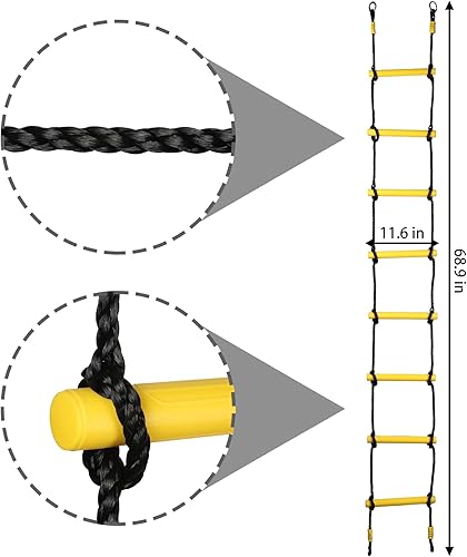 Miniatura 4 de Escalera de cuerda de escalada para niños, accesorios de entrenamiento de escalador, accesorio para interiores y exteriores, patio trasero, escalera