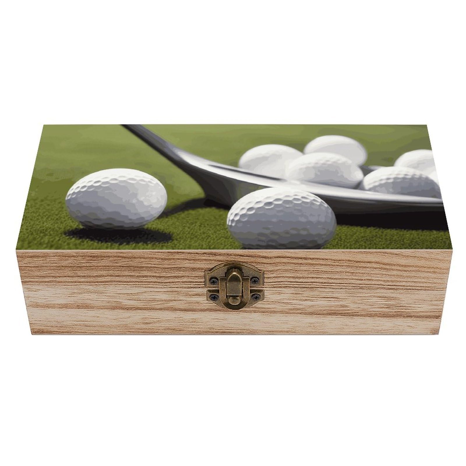 Golf Wooden Storage Box Exquisite Durable Wood Gift Case Sturdy Vintage Jewelry Wooden Chest for Art Hobbies Storage Keepsake Gift