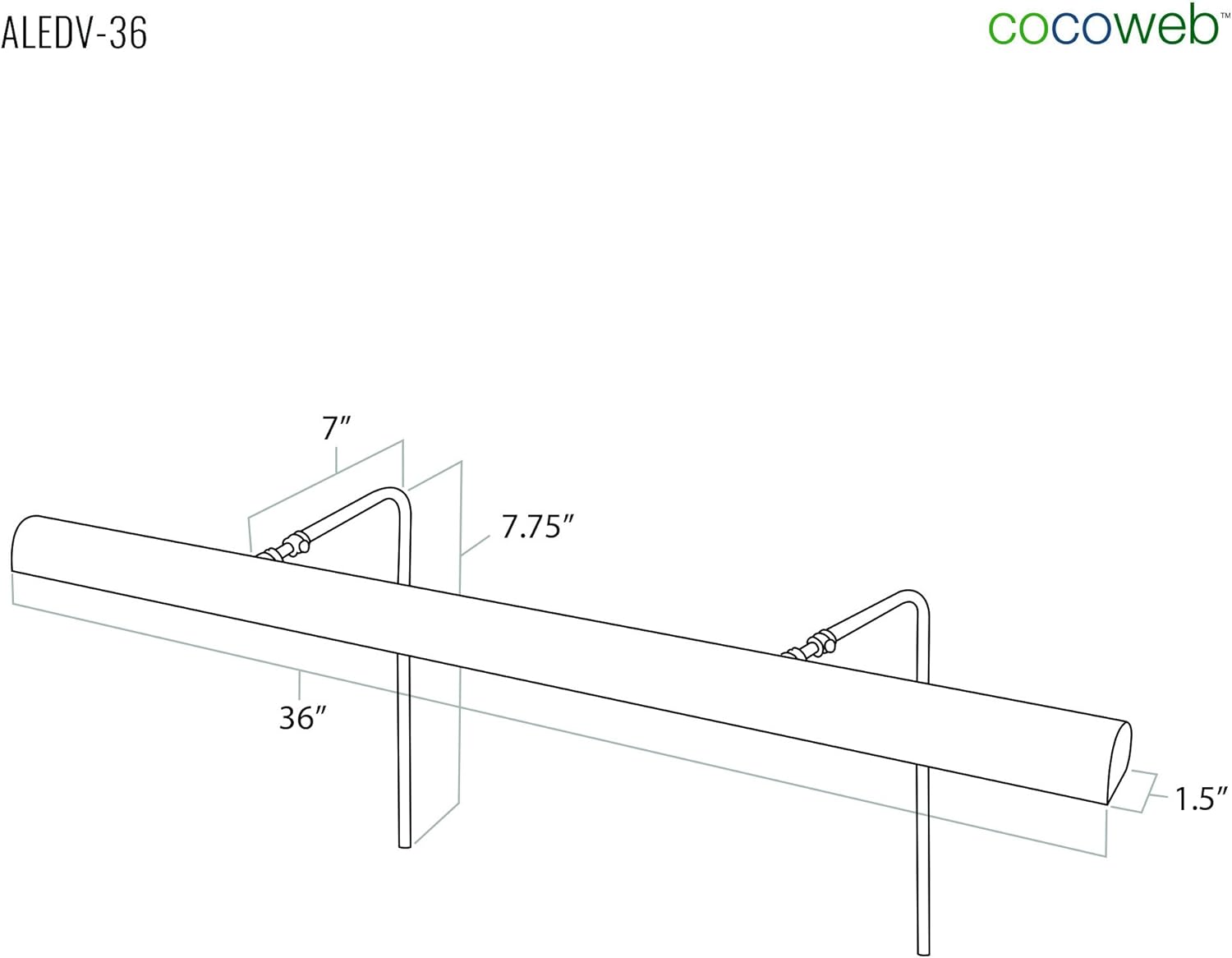 Cocoweb 36" LED Classic Picture Light with Wireless Remote Kit - ALEDV-36MB-REC