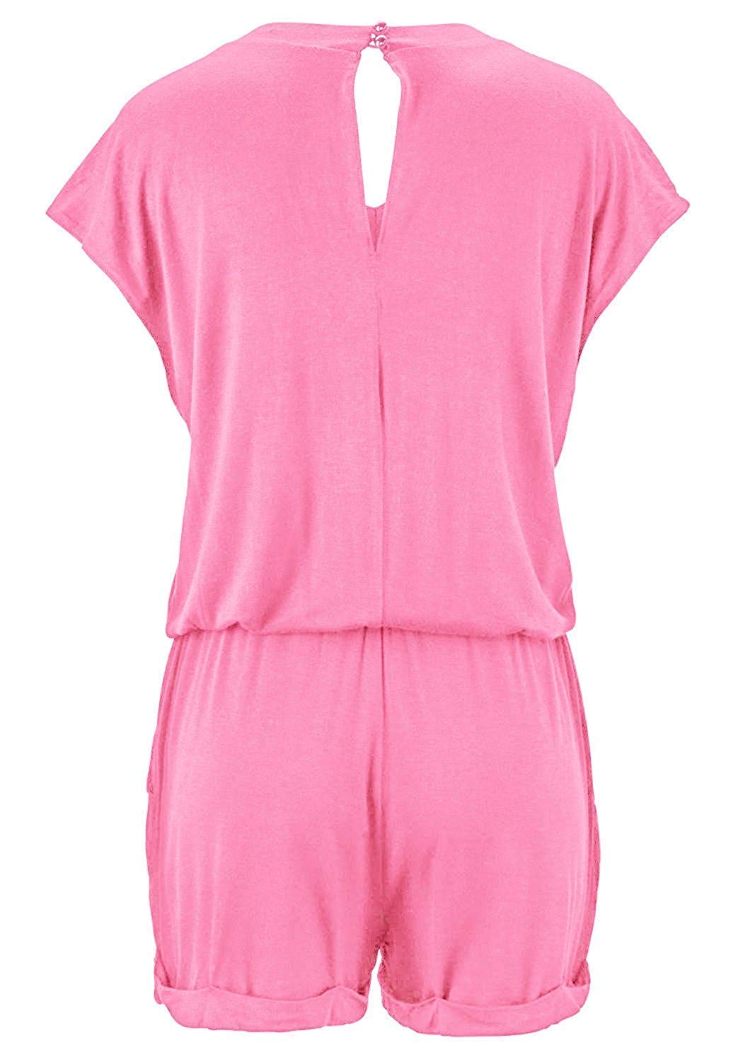 Tutine da Donna Estivo Jumpsuit Elegante Tute Corta Tutine Sexy Monopezzi Scollo V Rompers Pagliaccetti Senza Maniche Pantaloni Shorts Playsuits con Tasche Senza Cintura