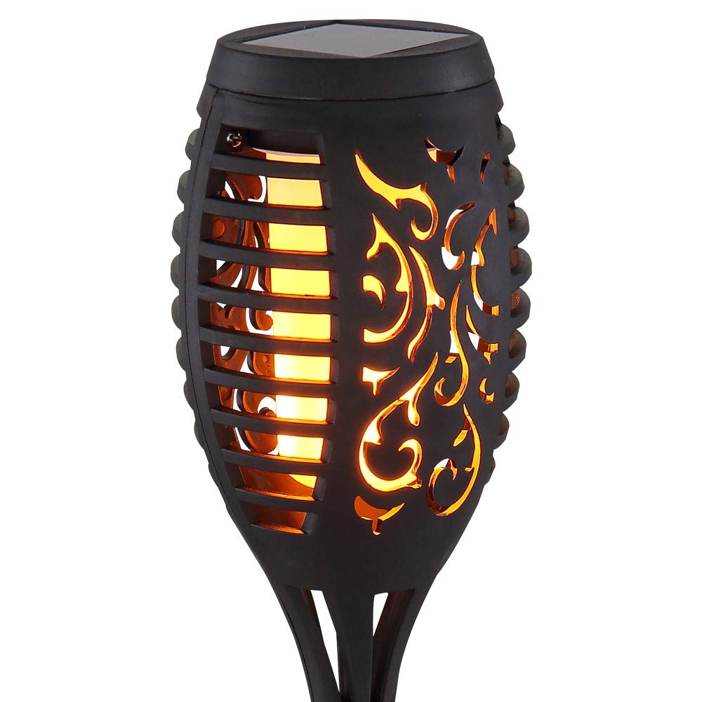 Solar Flammen Fackeln Gartenleuchte Solarlicht im Freien Solarfackeln für Außen Flamme Solarleuchten Fackel für Außen, Feuereffekt, 12x LED, DxH 7,5x51 cm, 12er Set