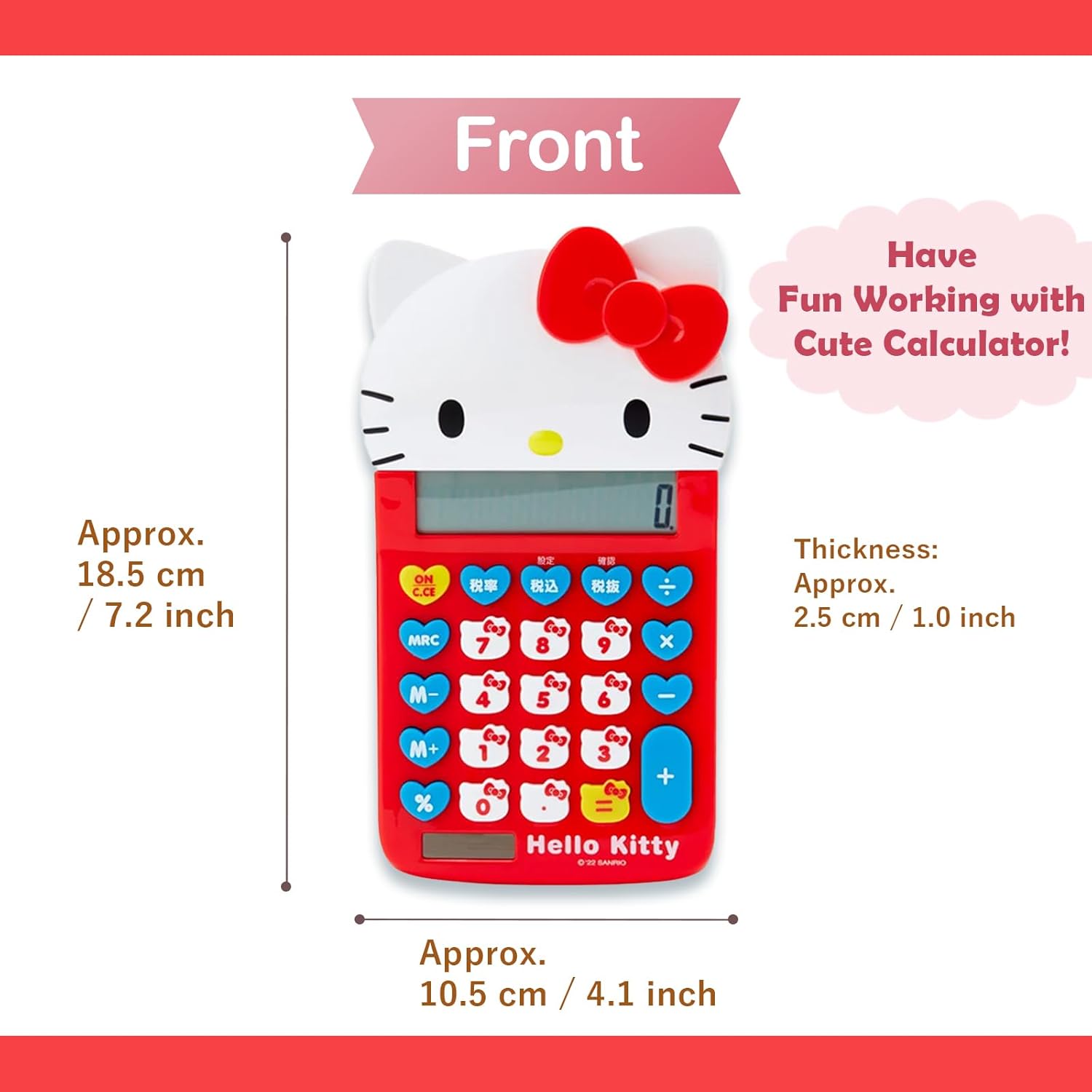Face Shaped Calculator (Japan Import) - Includes Cherry Blossom Message Card (Kitty)