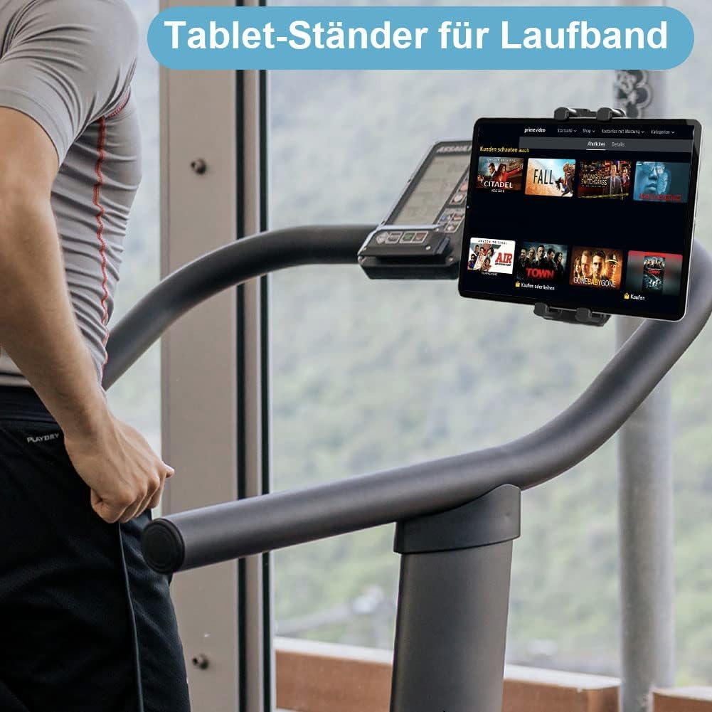 Support de tablette, tapis de course, vélo d'appartement, support de tablette, rotatif à 360 °, support de tablette pour spinning, support de microphone, guidon de bureau pour smartphones et