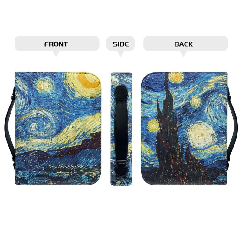 Garronmavis Starry Night Zippered Bible Case for Women Men Van Gogh Bible Carrier Impressionism Painting Bible Holder Bags - M - Image 4