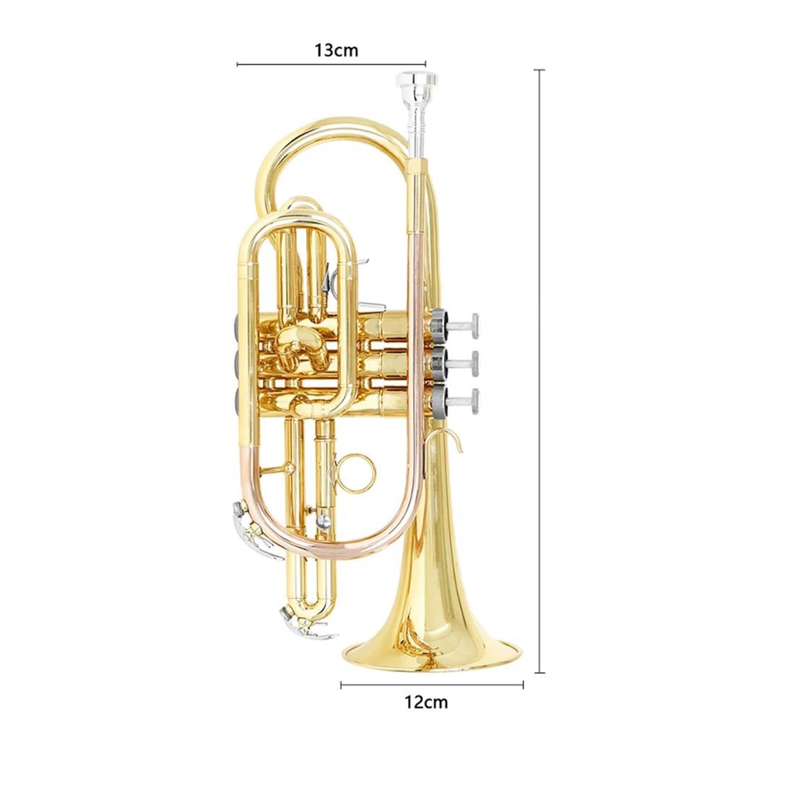 Mini Tromba In Ottone Sib Laccata Oro Con Cinghia Per Bocchino E Set Di Pulizia Per Principianti E Musicisti Ensemble Di Trombe Standard