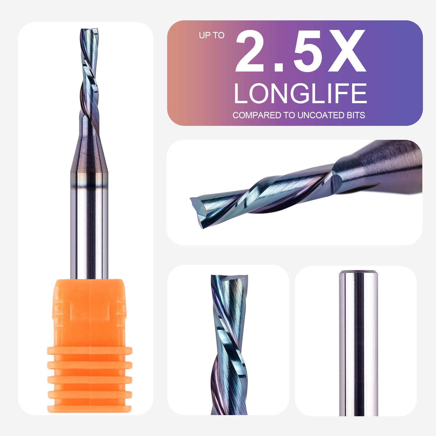 SpeTool Fresa de ranura en espiral de 8 mm, eje descendente, 4 mm, diámetro de corte, 20 mm, longitud de corte, 2 flautas, fresa en espiral, fresa de ranura VHM, fresadora CNC para fresadora superior
