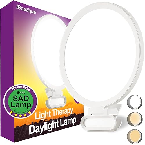 iBoutique SAD Lamp, Our SAD Light Therapy Lamp Has 10k / 10,000 Lux Daylight, 3 Colour Temps, 10 Daylight Lamp Brightness Levels, UV, Flicker Free and Sun Light Optimised for Good Melanopic Efficiency
