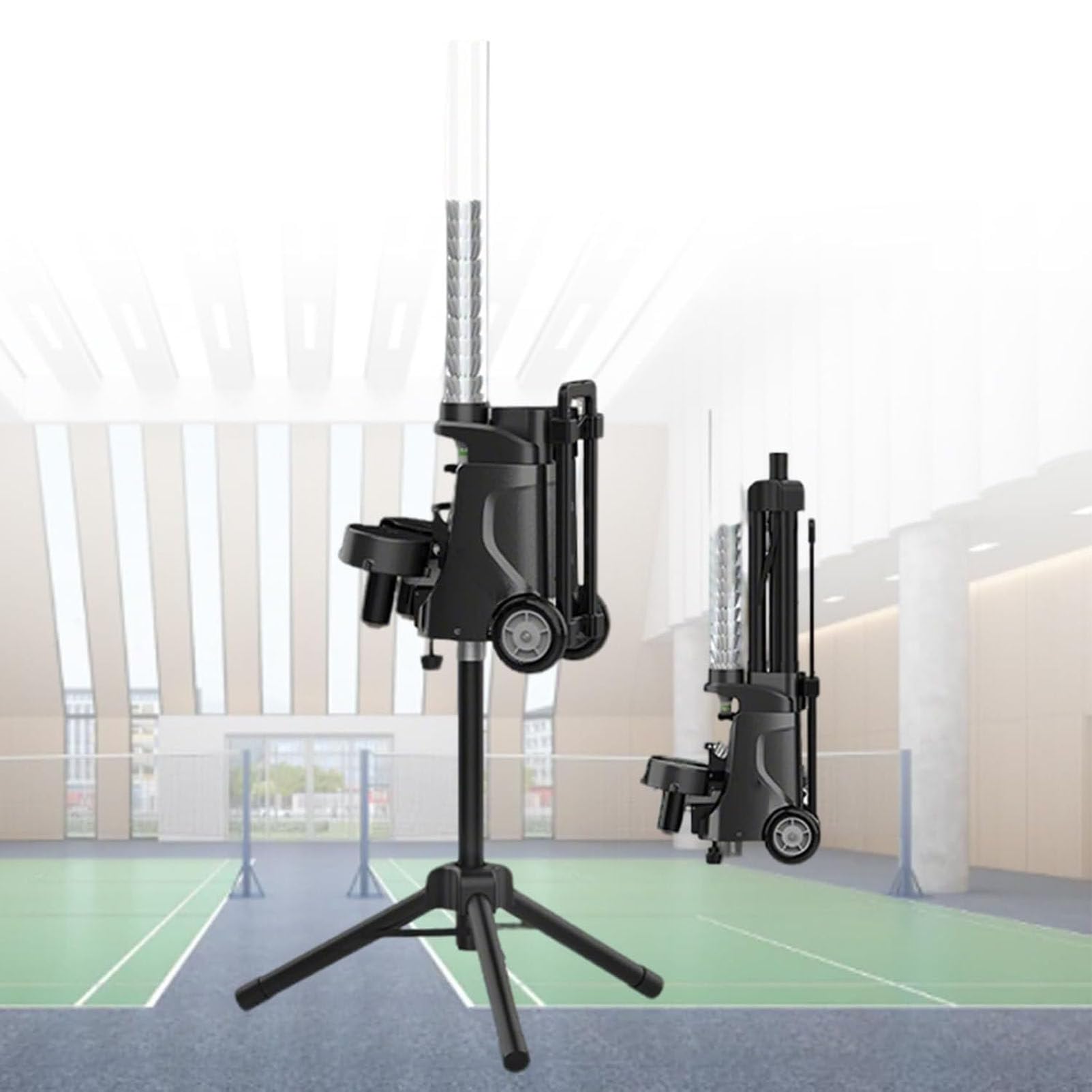 PioMue Automatic Badminton Trainer, Portable Shuttlecock Launcher Machine Ideal for Home Practice Training, Skill Levels, Enhance Your Game Reflexes! MiniPro