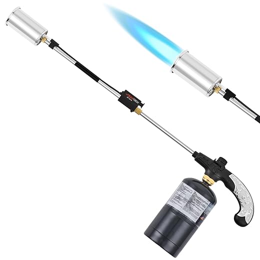 Propane Torch Burner Weed Torch with High Output 800,000 BTU Heavy Duty Blow Torch 30" Detachable Long Arm Propane Weed Torch & Flame Control Valve for Garden,Stumps,Wood,Melting Ice,Snow Road,Roofing
