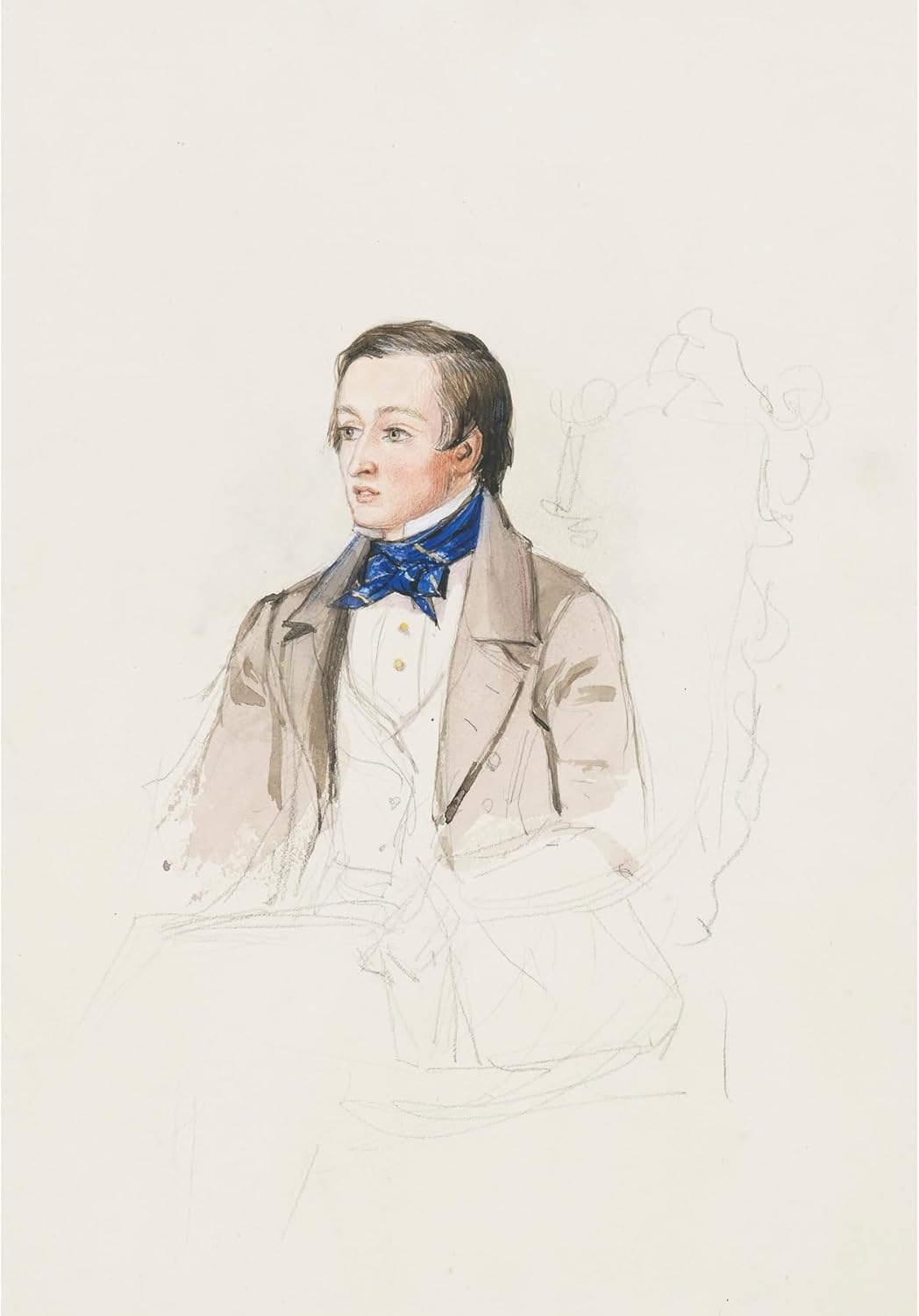 ArtDirect Portrait study of Mr R. Stephens of Merton College, Oxford Unframed Art Print Giclee Poster by Sir John Everett Millais - Ready for Framing with Customization Sizes 7x10, 10x14, 14x20, 24x34, 33x48 and 42x60 inches