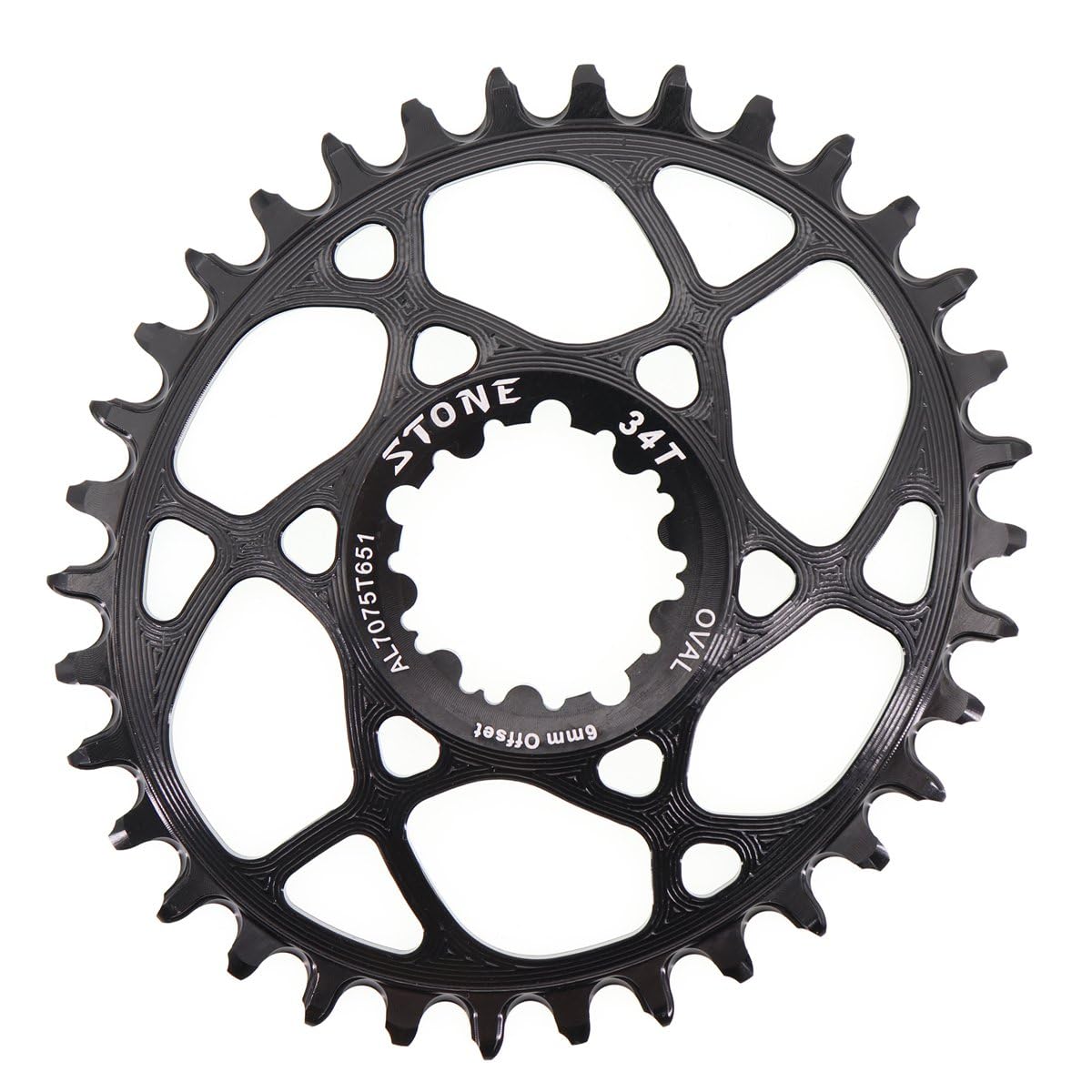 DJC Components Stone Oval Chainring Direct Mount 6mm Offset for Sram GXP 9-12s 28T 30T 32T 34T 36T 38T MTB Bike (32T)