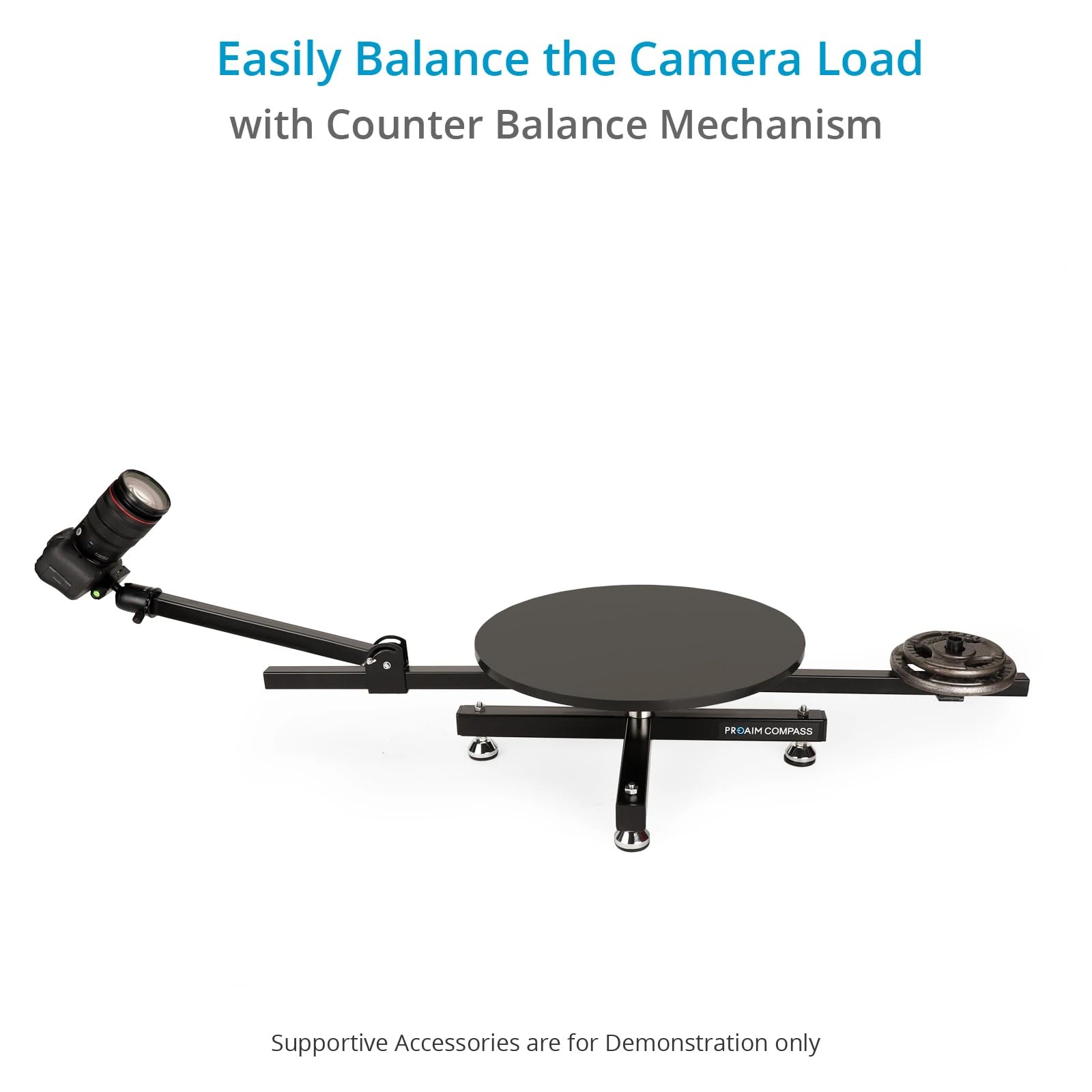 PROAIM Compass 360° Photo Booth - Rotierende Kameraplattform für Smartphones & DSLR-Kamera Für Fotografen, Youtuber & Videomaker, 150kg Nutzlast (DL-CMPS-01) | 360° drehbare Plattform unterstützt bis zu 150 kg für Smartphones, DSLR-Kameras und Inhaltserst