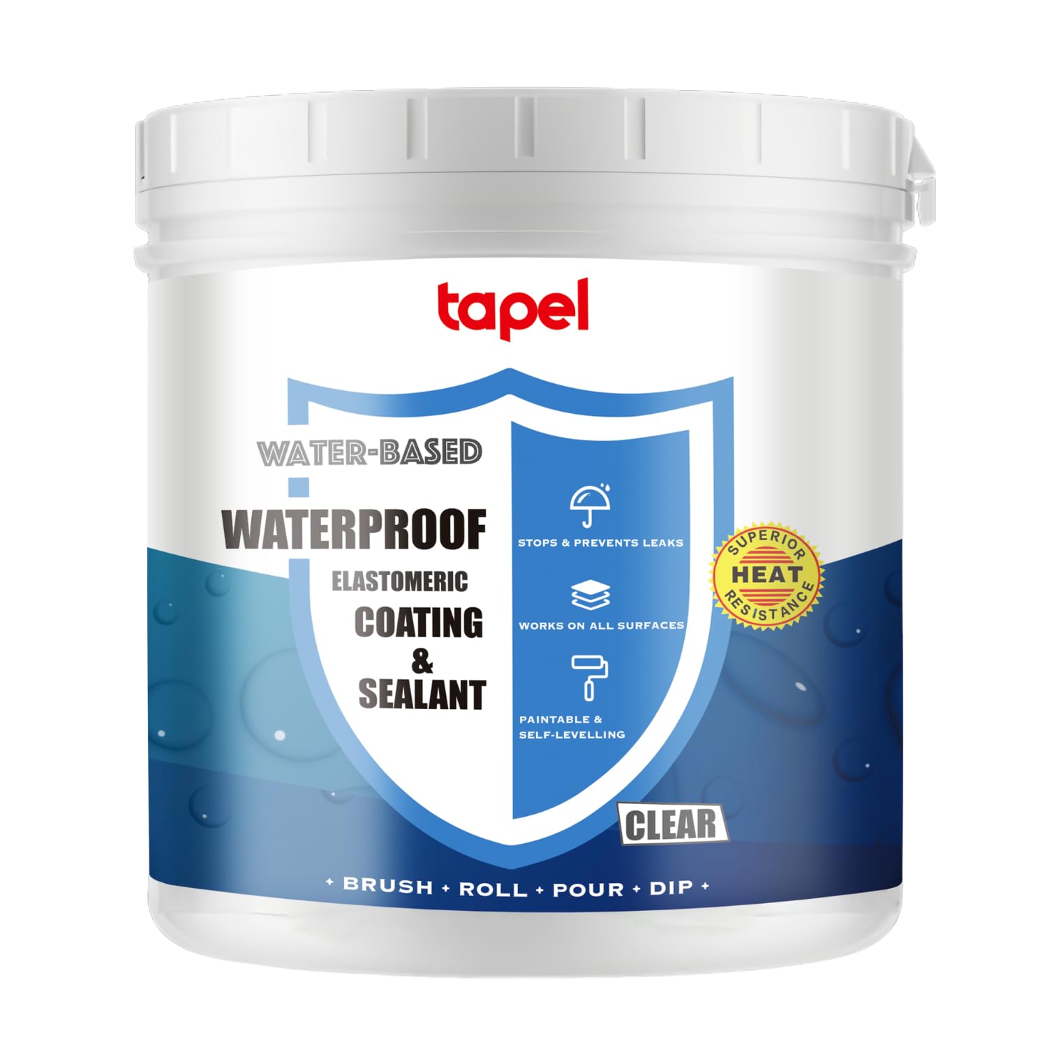 CrystalClear 500% Elastic Waterproof Coating | Self-Leveling Liquid Rubber Sealant for Roofs/Pools/Bathrooms | UV-Resistant & -40°F to 300°F | 35oz Professional Leak Repair (Invisible Finish)