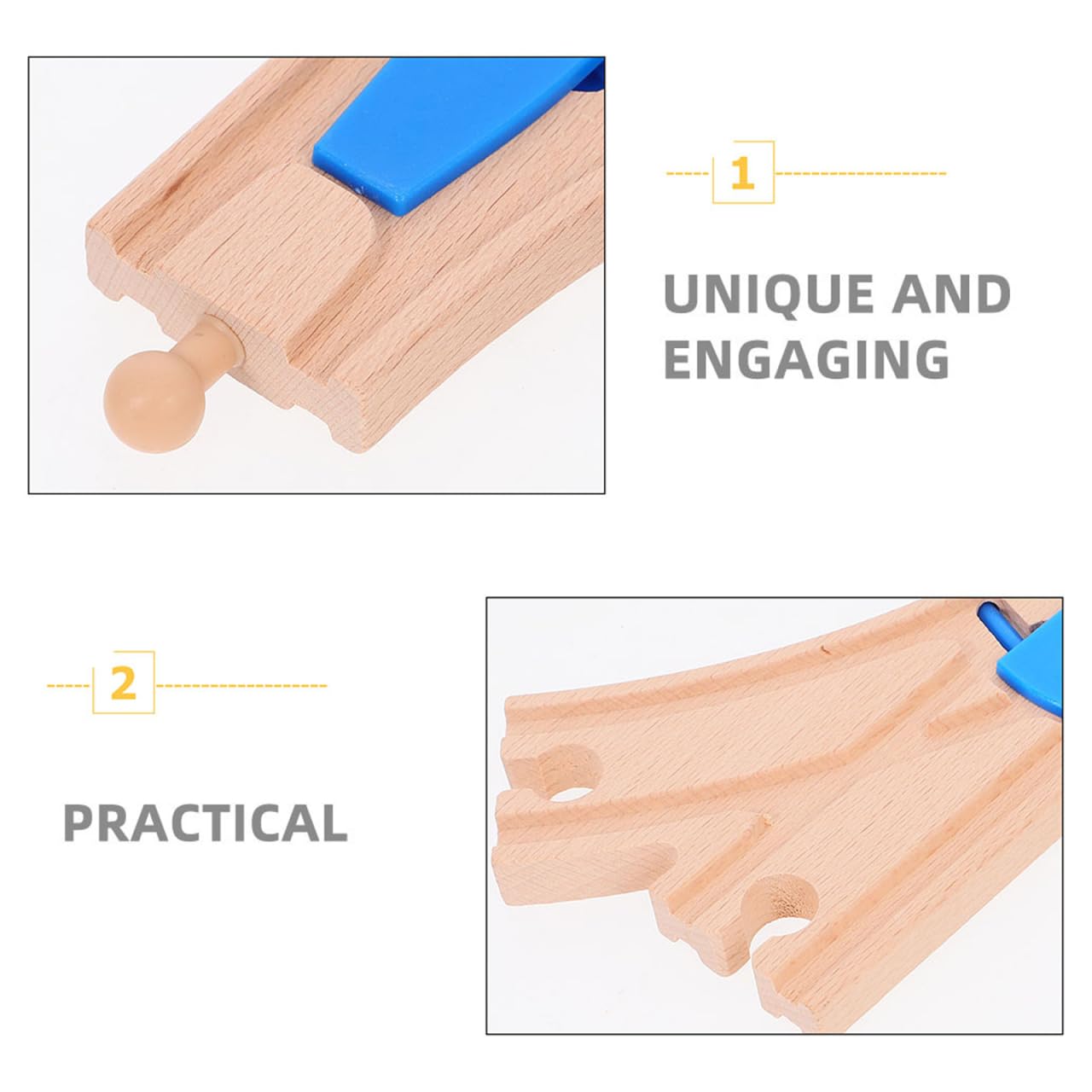 VICASKY Lot de 2 accessoires souples compatibles avec les chemins de fer en bois, favorise la motricité fine et la pensée spatiale, extensible pour jeu éducatif ludique