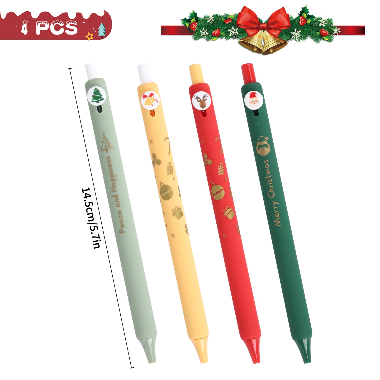 Gel Inkt Rollerball Pennen 12 Stks Leuke Kerst Rollerball Gel Inkt Pennen 0.5mm Kerst Gel Inkt Pen voor Kinderen Studenten Fineliner Pen Schets Schrijven Tekening Markers Kinderen Kinderen Studenten