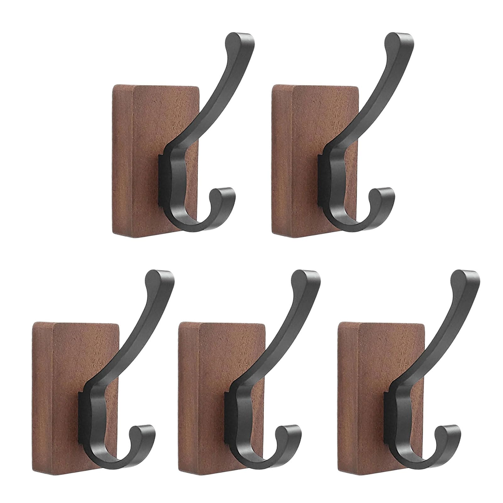 NMOWYBPY Multipurpose Walnuts Wood Hook Drillless Adhesive Mount for Bathroom Door Back Hanging Towels Clothes Accessories Back Door Hook