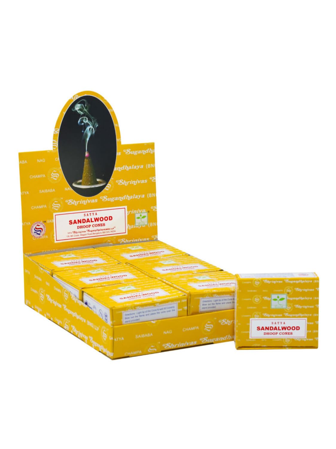 Sandalwood Incense Cones Gift Set – 12 Dhoop Cones & Holder