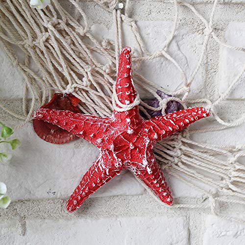 RAYLINE-DO RayLineDo Creative Mediterranean Style Design Beach Starfish Resin Five-Pointed Star in Red Home Restaurant Kindergarten Wall Hanging Decoration - Image 2