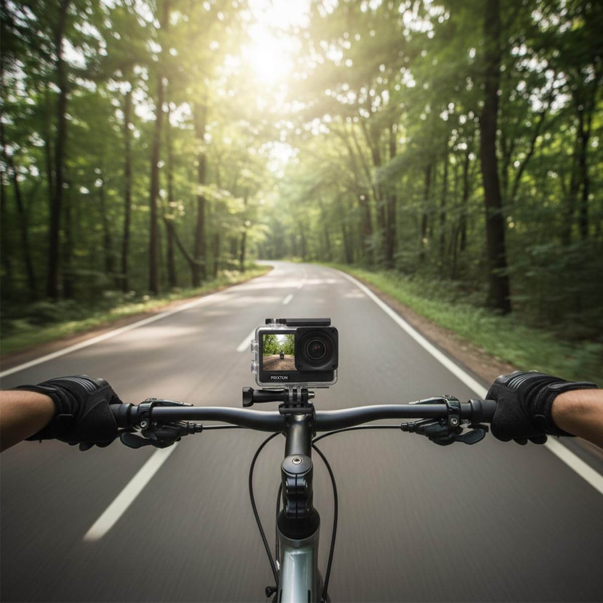Prixton Caméra Sport 5K DV830 avec Double Écran IPS, 50 MP, Stabilisation EIS, Wi‑FI, Étanche Jusqu’à 30 m, Zoom 5X, Accessoires Inclus