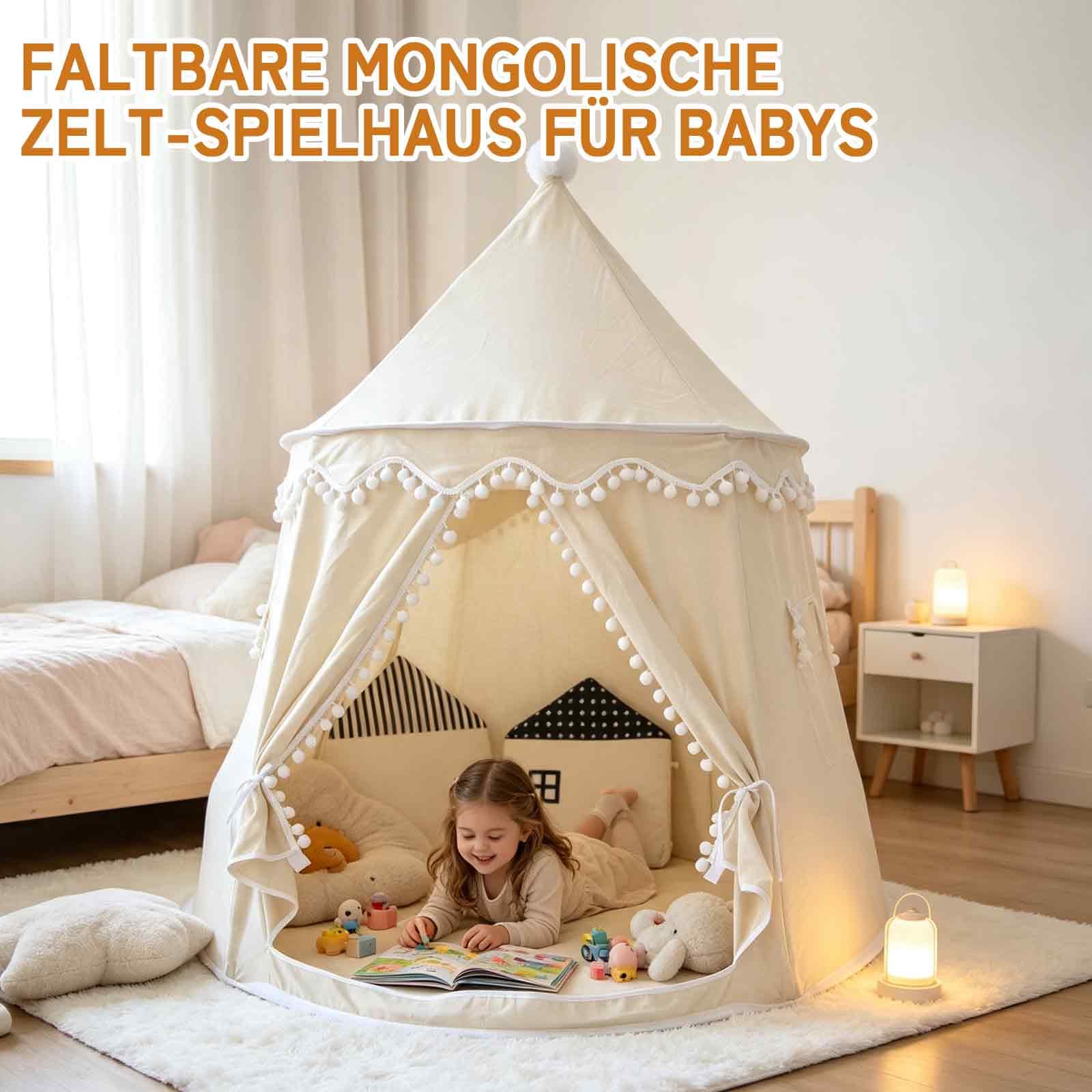 Spielzelt für Kleinkinder, Prinzessin Prinz Schlosszelt für Indoor, Kinderzelt für Spiel und Spaß im Kinderzimmer, Kinder Zelte für Zimmer, mit Tragetasche, Geschenk für Kinder (Helles Beige) Spielzeug