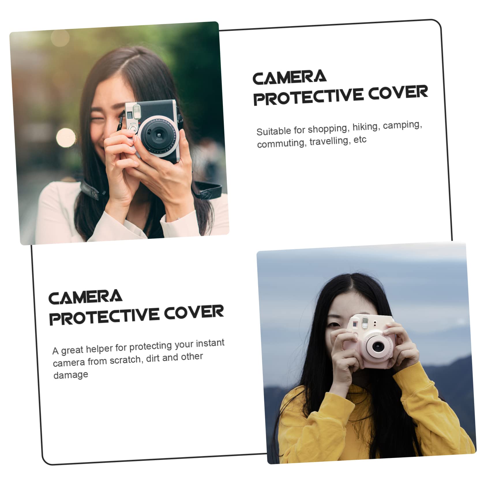 HOMSFOU Borsa Fotografica Fotocamere Digitali Immediato Fotocamera Digitale Custodia Per Fotocamera Istantanea Fotocamera Mini Macchina Fotografica Istantanea Telecamera Silver Pu