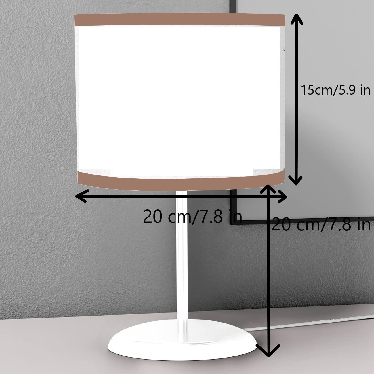 Lampa stołowa Białe tło niebieskie linie sypialnia dziecięca szafka nocna nocna lampa biurkowa dekoracyjny abażur książka lampka do czytania latarnia łóżko Lampa stołowa LED