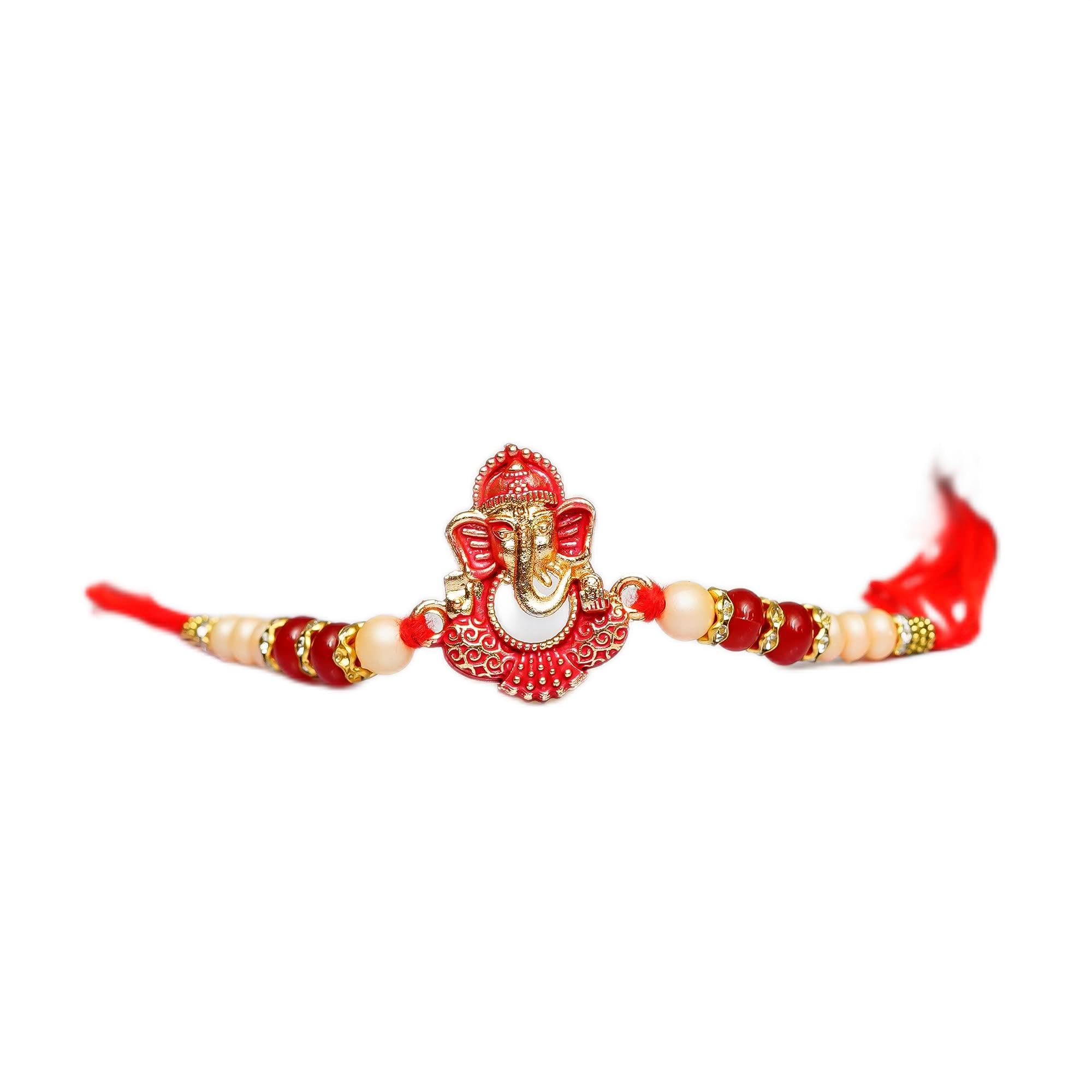 eCraftIndia Designer Ganesha Rakhi for Brother with Roli Chawal Pack (B0B6G4QV9S) Amazon Price History, Amazon Price Tracker