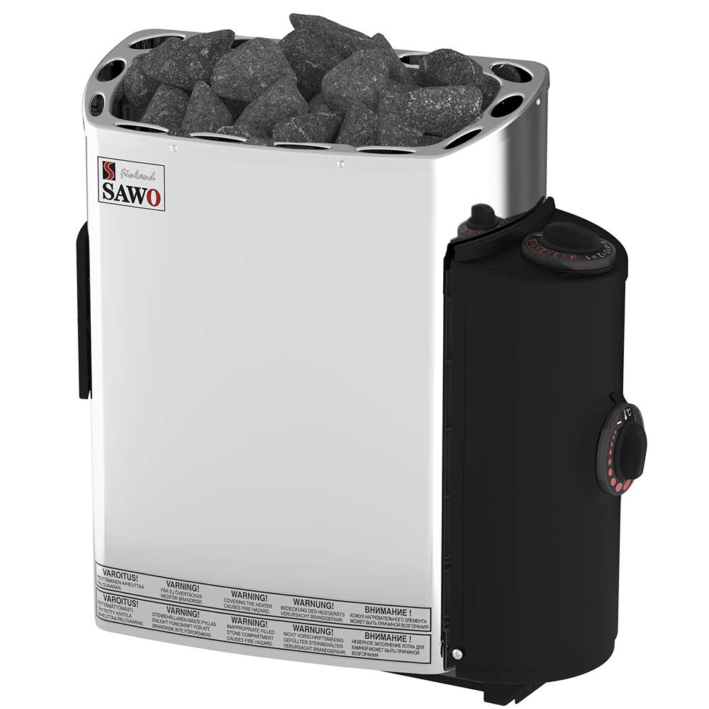 Sauna Poêle Électrique SAWO Mini X NB Trendline 3,6 kW 230V 400V avec Thermostat Minuterie