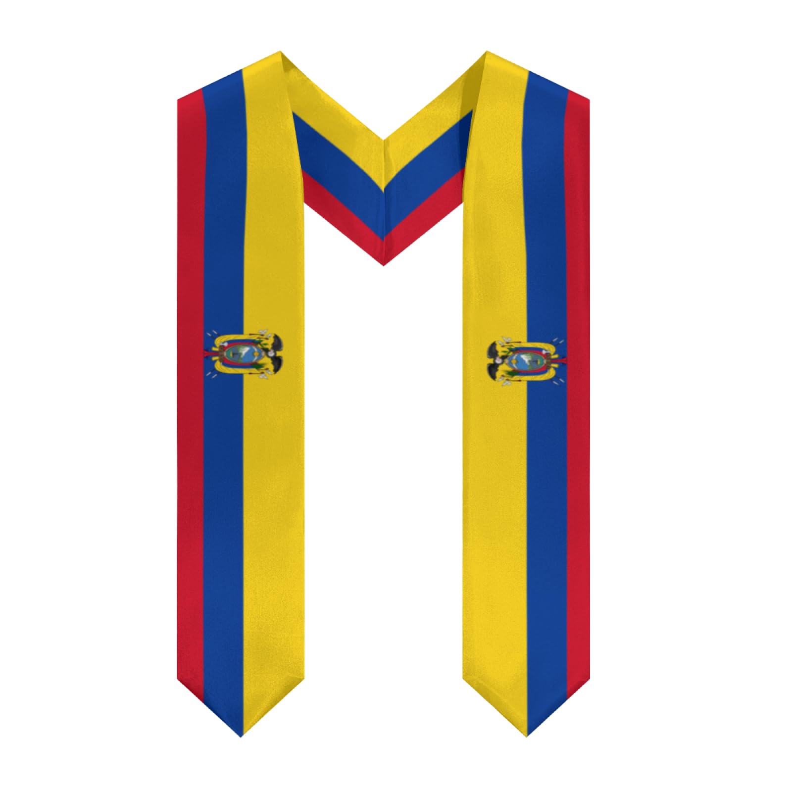 Ecuador Ecuadoran Flag Graduation Stole Sash Shawl for Men Women Thickened V-Neck Scarf for International Students Teachers Study Aboard Graduate Gift 72 inches Unisex