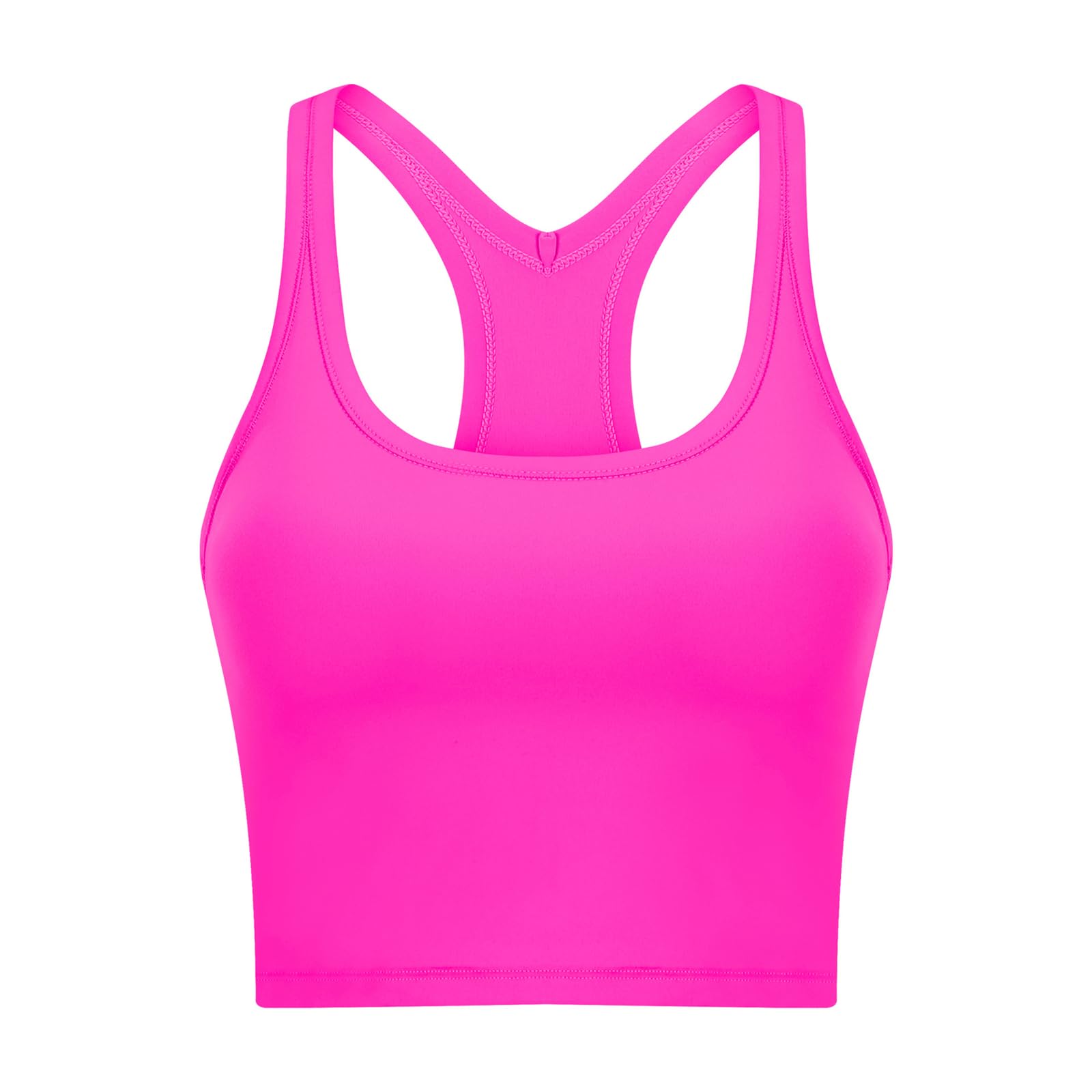 Onewus Top da yoga corto da donna con reggiseno integrato, canotta sportiva