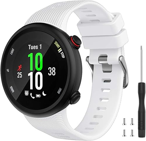Watbro Compatible con Garmin Forerunner 45, correa de repuesto deportiva de silicona suave, pulsera de fitness para Garmin Forerunner 45 Smartwatch
