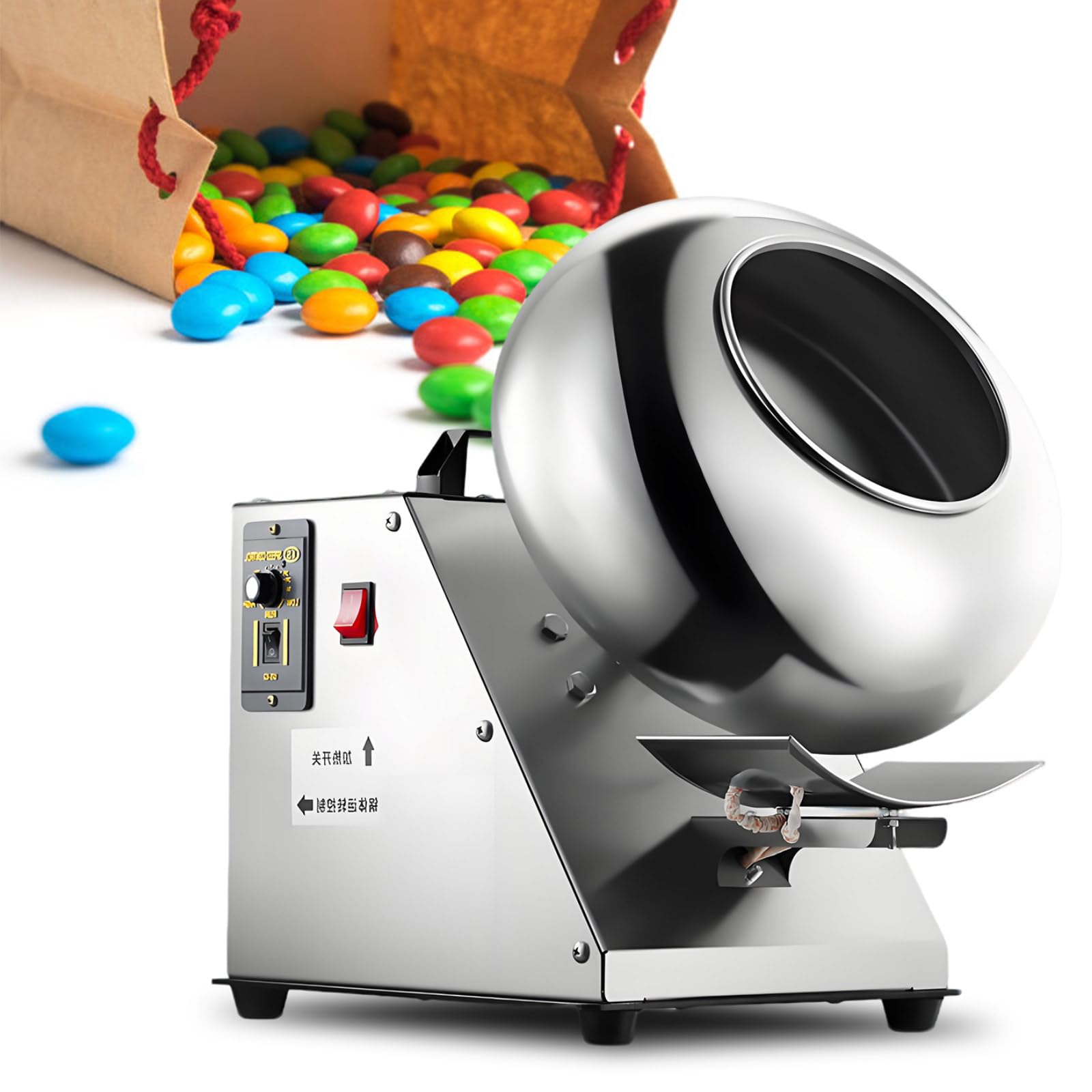 Schokoladengießmaschine, Elektrische Zuckerbeschichtungsmaschine, Candy Coater für Lebensmittelindustrie, ideal für Süßwaren und Snack-Produktion