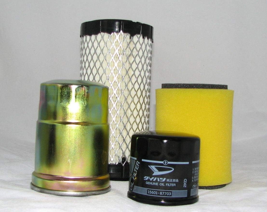 Complete Filter Kit Compatible with Kawasaki KAF950 Diesel 2510, 3010, 4000, & 4010 Mule (Oil Filter, 2 Air Filters & Fuel Filter)