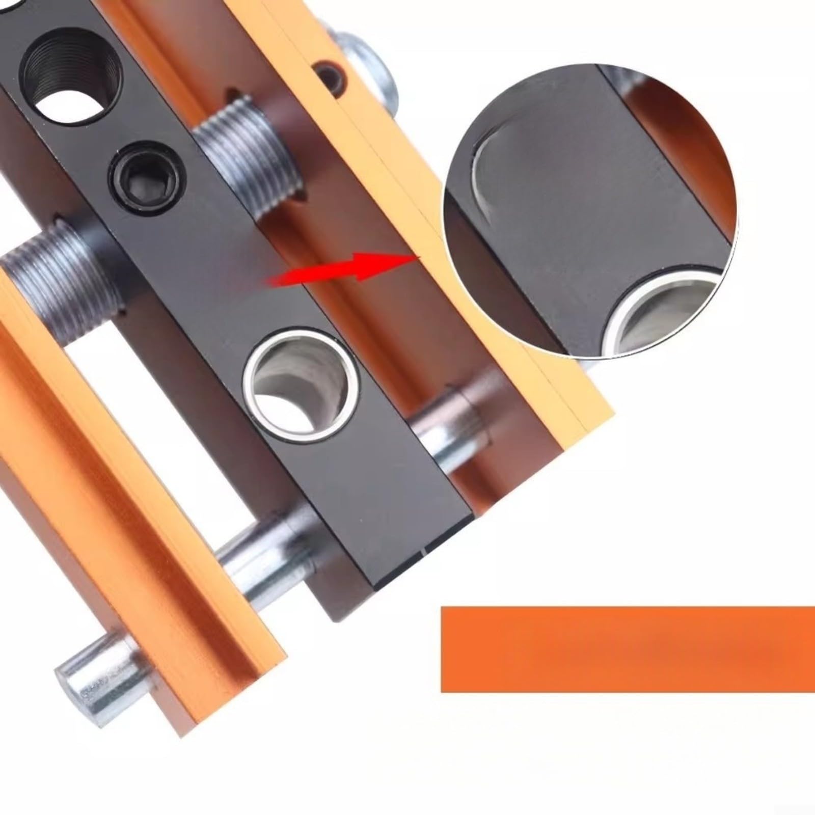 Vertikales Bohrführungs-Set, für Holzbearbeitung, mit Edelstahl-Liner, verstellbarer Spannvorrichtung, für präzises Bohren in Metall- und Holz-Mittelmarkierung (B)
