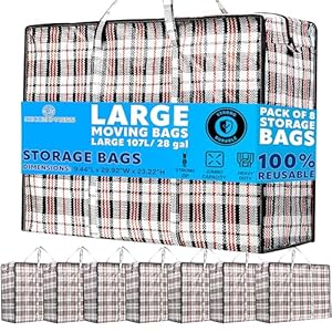 Bolsas Para Guardar Ropa, Bolsas Mudanza Y Bolsas Almacenaje Ropa Con Cremallera - Multipack (Pack De 8)