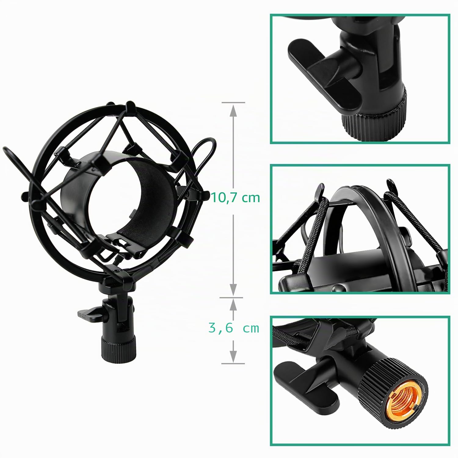 AT2020 Soporte Micrófono Mesa de Escritorio Altura Ajustable, con Shock Mount, Protector de Parabrisas de Espuma y Base de Metal, para Audio Technica AT2020 AT2020USB AT2020USB+ AT2035 Micro