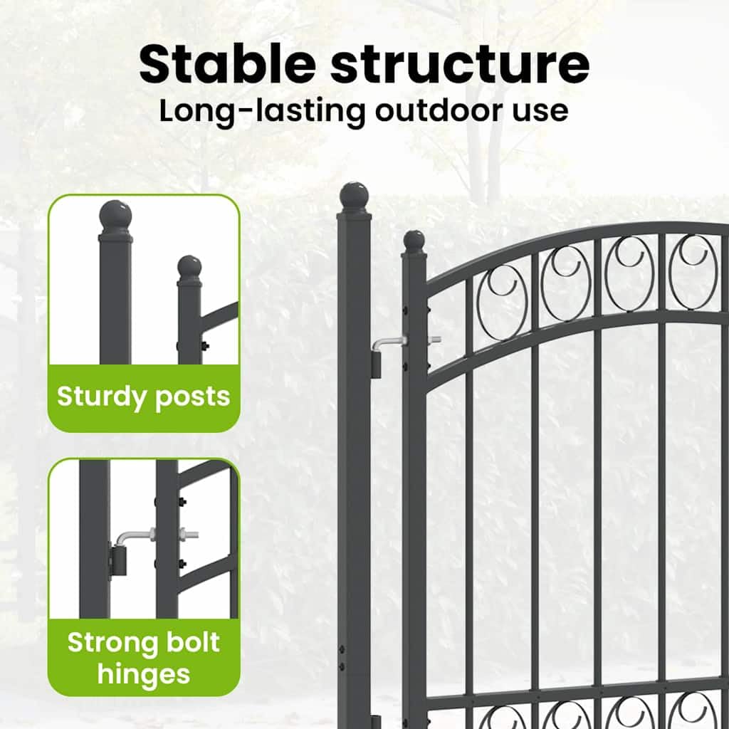 vidaXL Cancello per recinzione EMMEN 100 x 100 cm, Sicurezza per Giardino e Terrazza, Cancello in Acciaio Moderno, Barriera Resistente, Montaggio Facile
