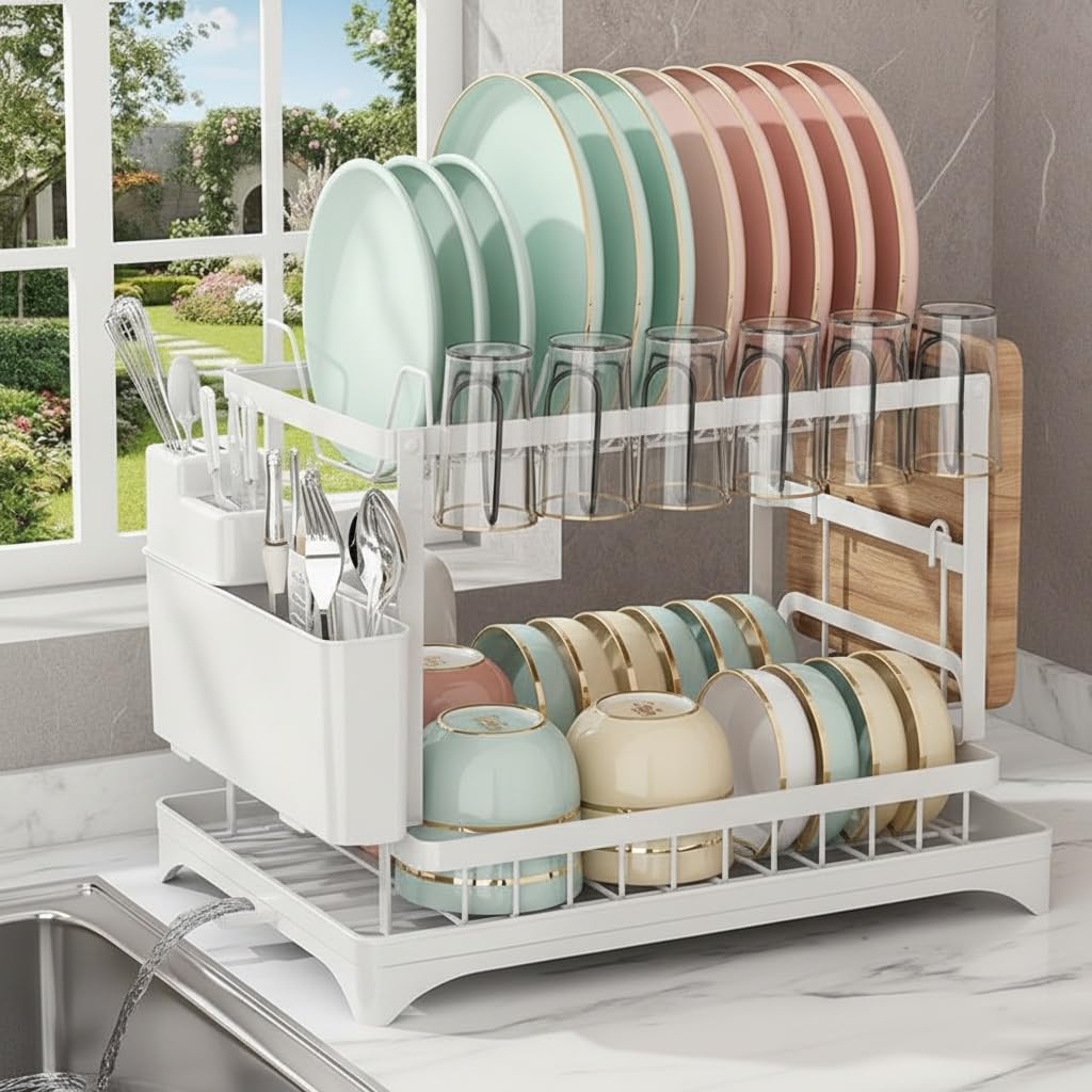 Amazon.com - Eruidar 2 Tier Dish Drying Rack for Kitchen Counter ...
