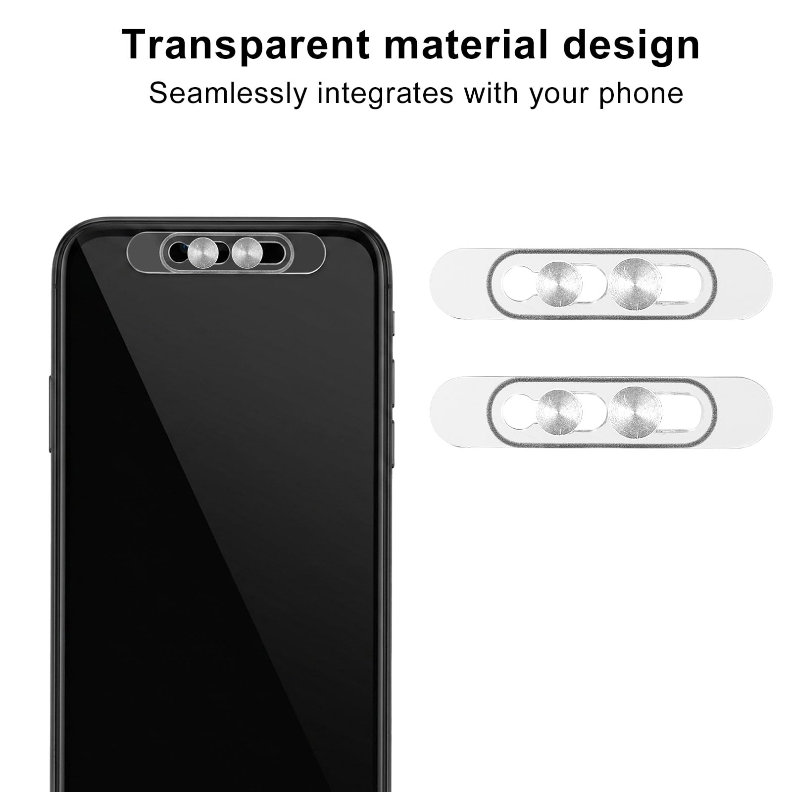 Privacy Copertura Fotocamera Frontale Trasparente per iPhone 17/16/15/14 Pro Max/Pro Argento