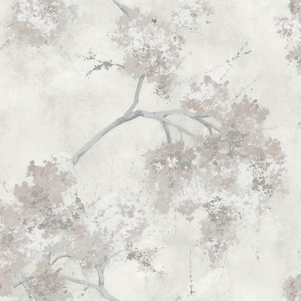 RoomMates RMK11463RL Pink and Teal Weeping Cherry Tree Blossom Peel and Stick Wallpaper, 45.7 x 47.9 cm