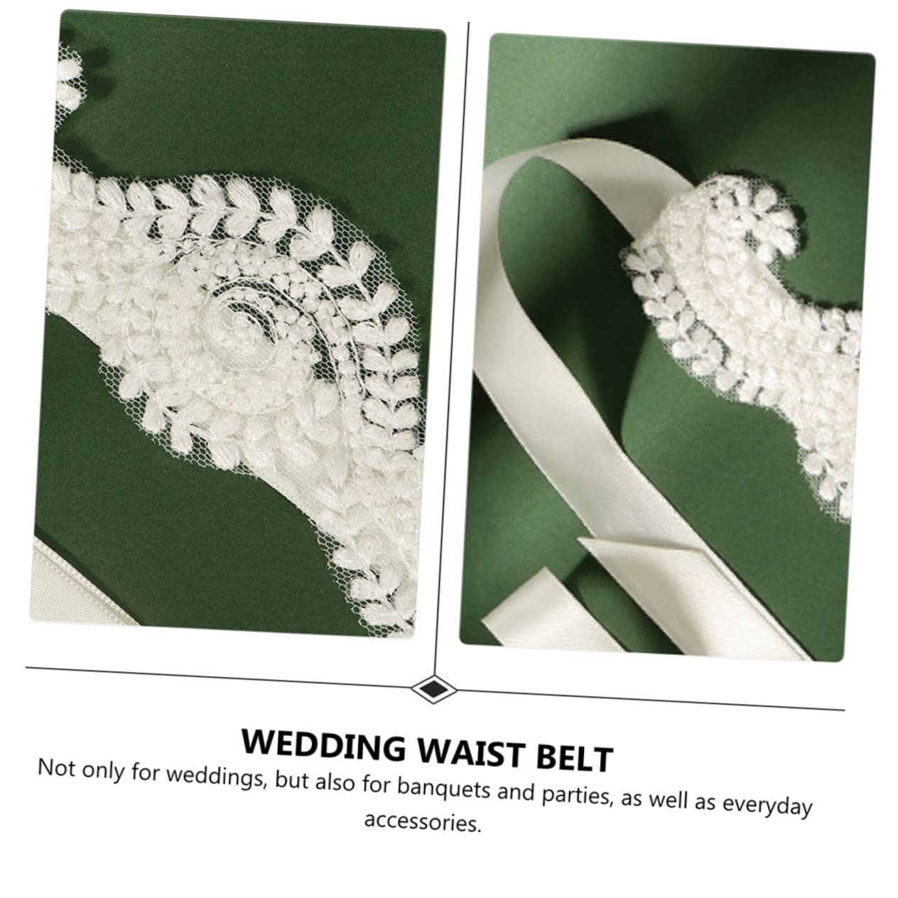 GALPADA 2 Stücke Taille Dekor Zubehör Gürtel Tuch Blume Spitze Schärpe Weiß Mit Brautjungfer Gürtel Band Damen Kleid Für Handgefertigte Schärpen Prom Kreative Satin