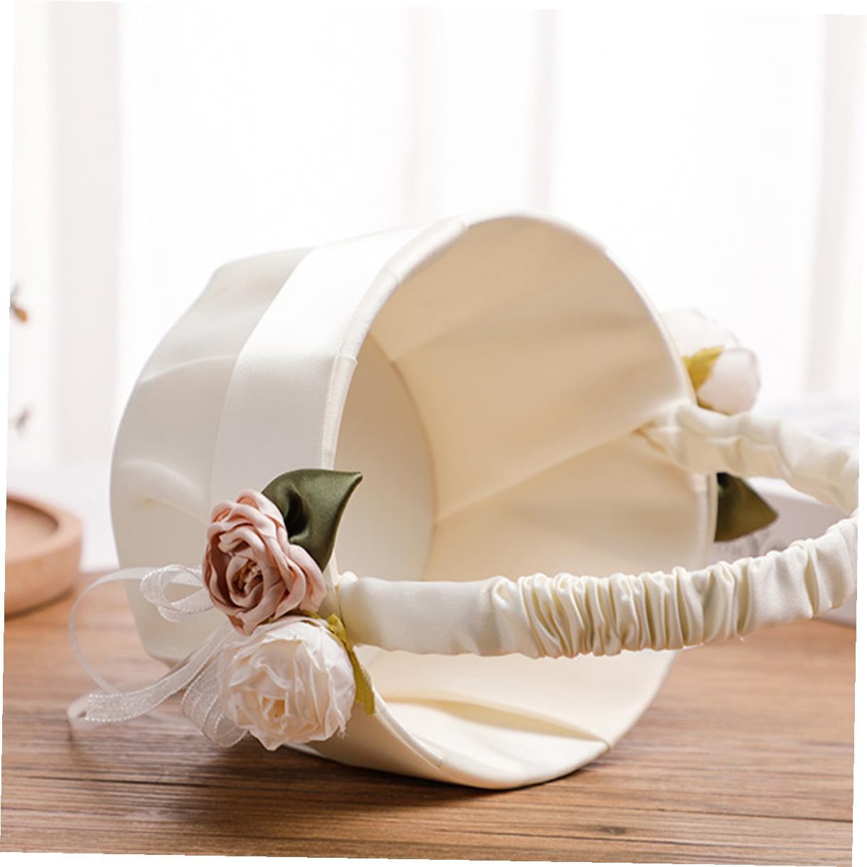 Wedding Floral Handheld Basket, Rustic Cloth Basket for Petal Storage, Bridal Ceremony and Party Supplies